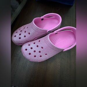 Sparkly Pink Glitter Crocs W12, M10